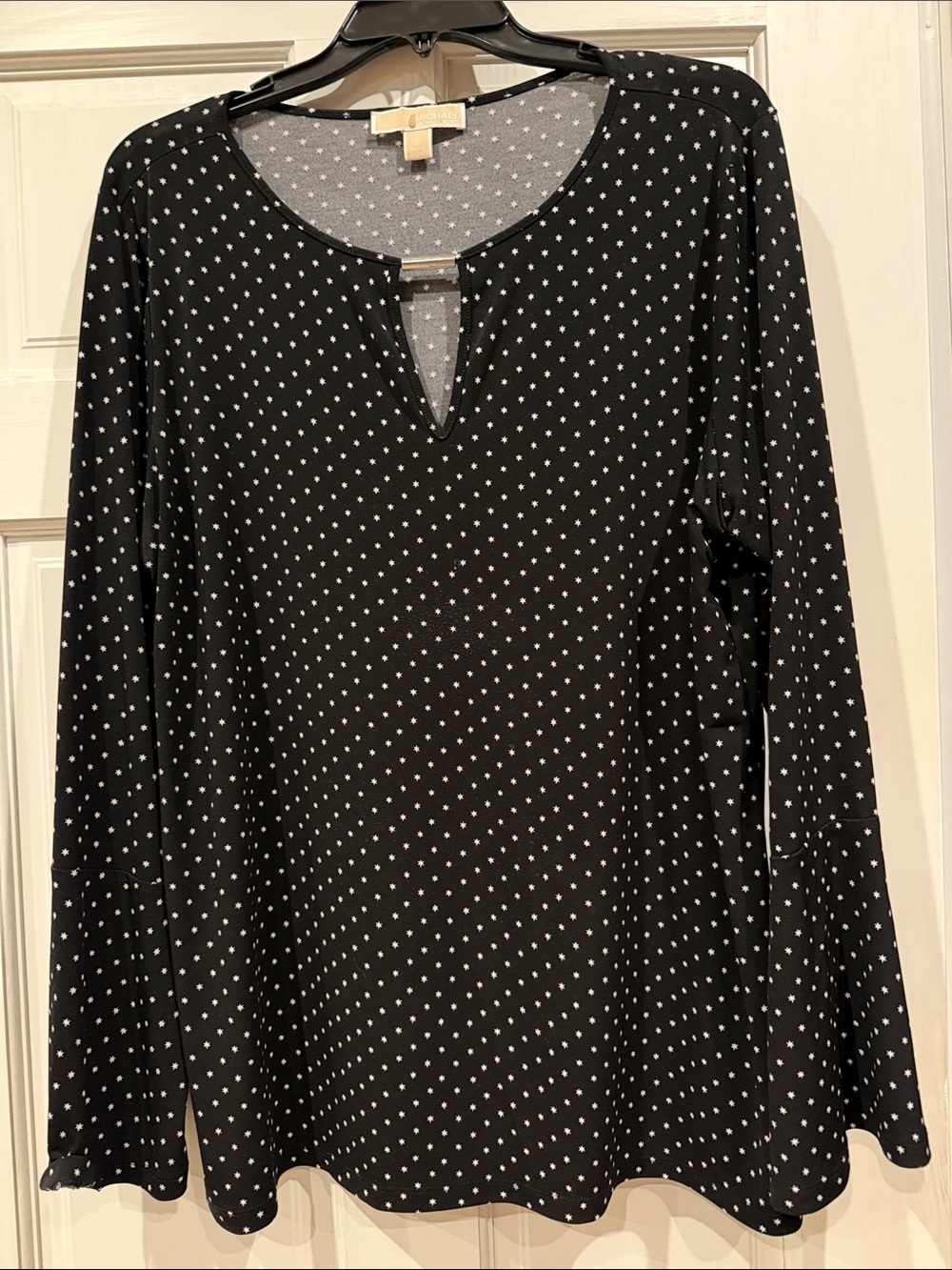 Michael Kors black dress shirt with polka dots
